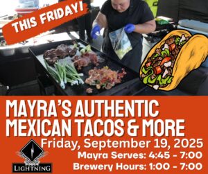 Mexican Tacos at Lightning Brewery craft beers